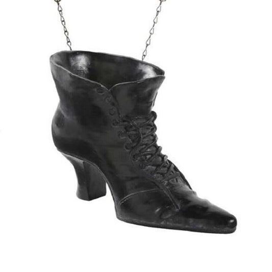 K&K Interiors Black Resin Witchs Boot Halloween Arrow Replacement Sign 9.5 inch - Arrow Sold Separately