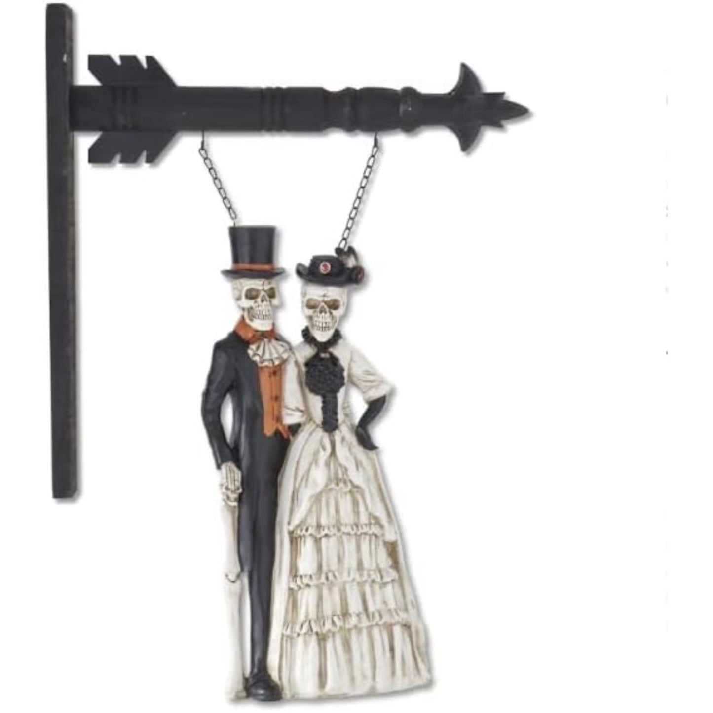 K&K Interiors Formal Dressed Skeleton Couple Arrow Replacement Sign 17 inch - Arrow Sold Separately