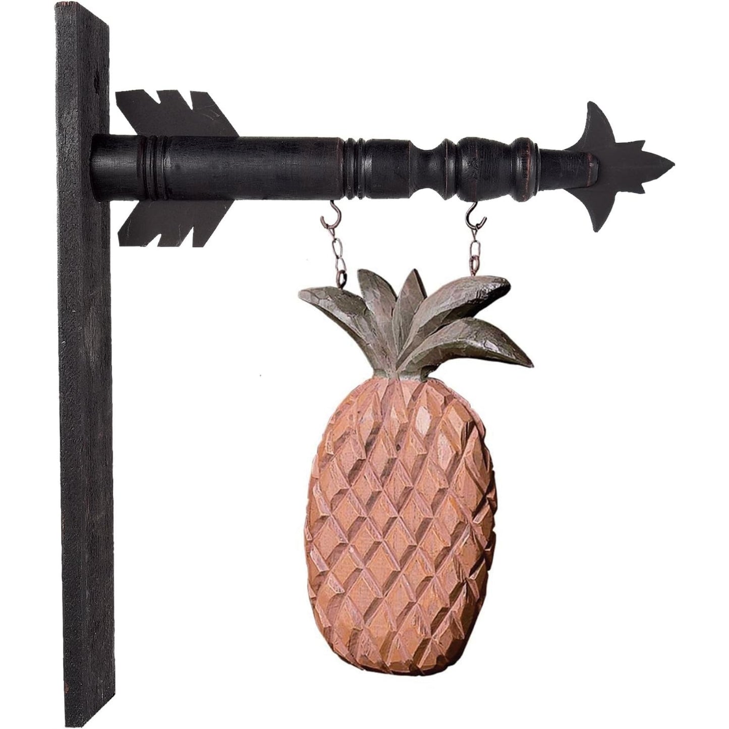 K&K Interiors Brown Wood Pineapple Arrow Replacement Sign 12 inch - Arrow Sold Separately