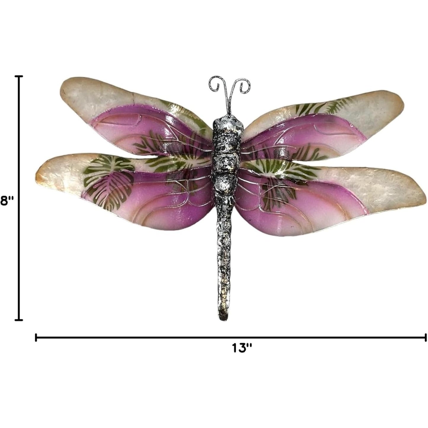 Bamboo Source Garden Collection Multicolor Metal Dragonfly Wall Art Decoration 13 x 8 inches