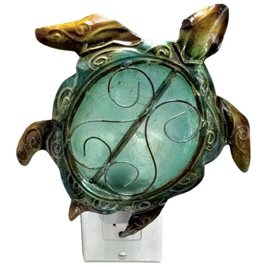 Sea Turtle Capiz Night Light with Swivel Plug 5.5 inches