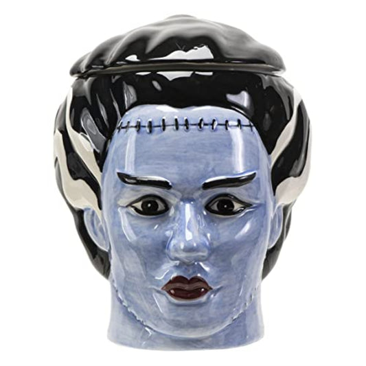 The Bride Of Frankenstein Ceramic Cookie Jar Halloween Decor Kitchen Accessory 8.25 inch