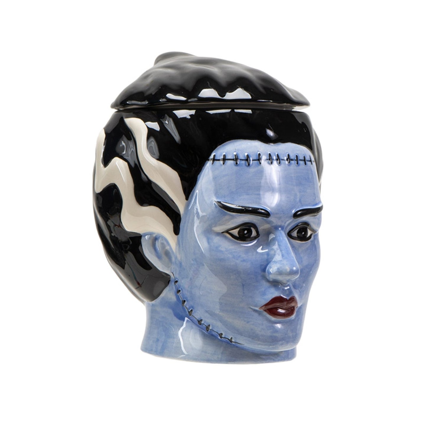 The Bride Of Frankenstein Ceramic Cookie Jar Halloween Decor Kitchen Accessory 8.25 inch
