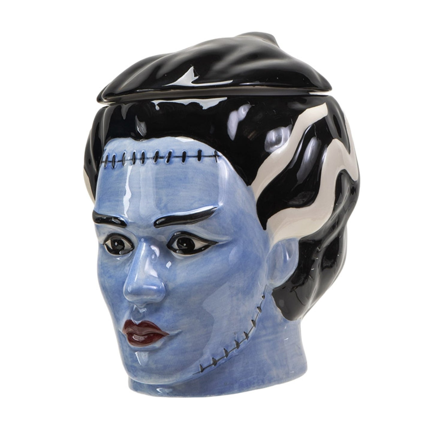 The Bride Of Frankenstein Ceramic Cookie Jar Halloween Decor Kitchen Accessory 8.25 inch