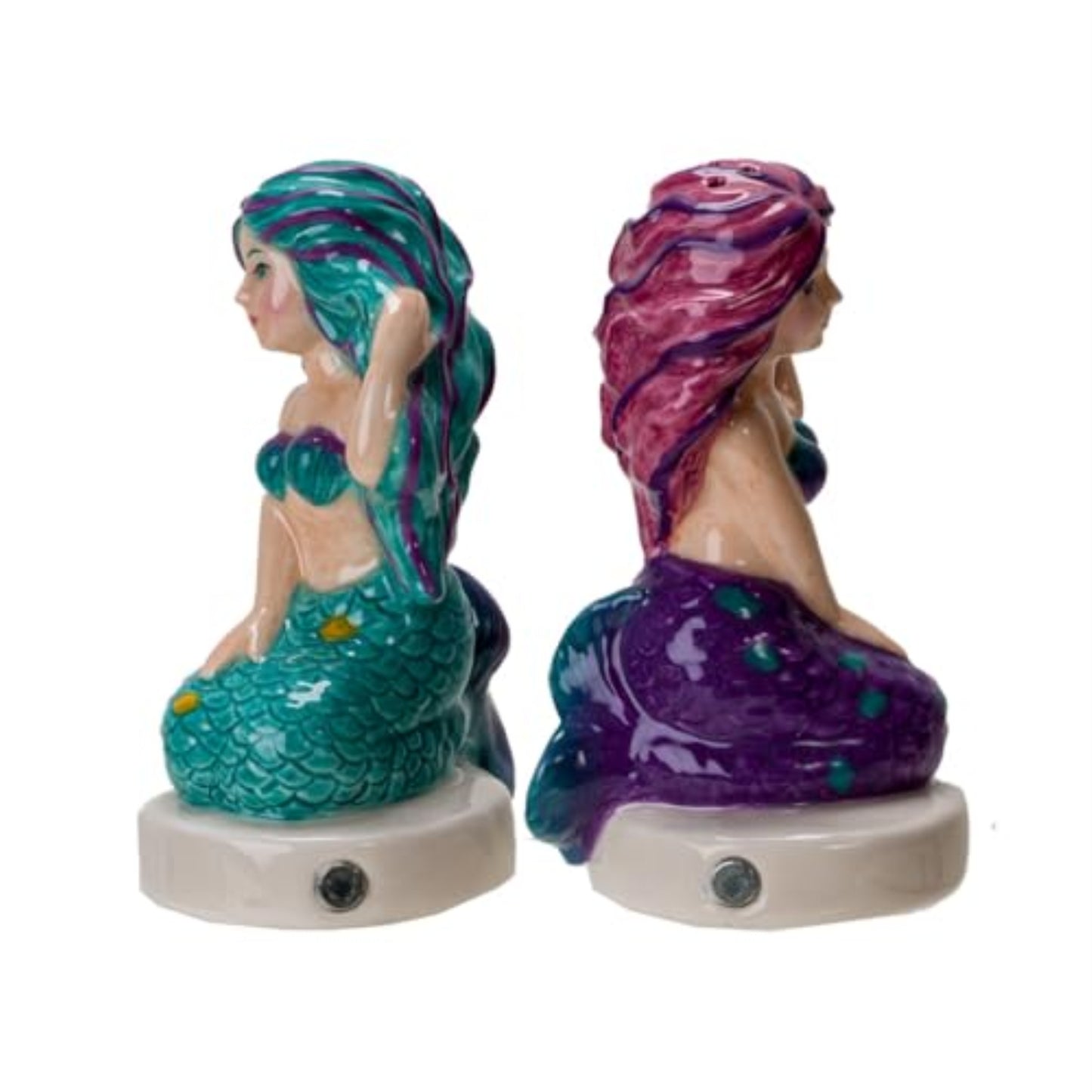 Seaside Serenade Mermaids Ceramic Magnetic Salt and Pepper Shaker Set