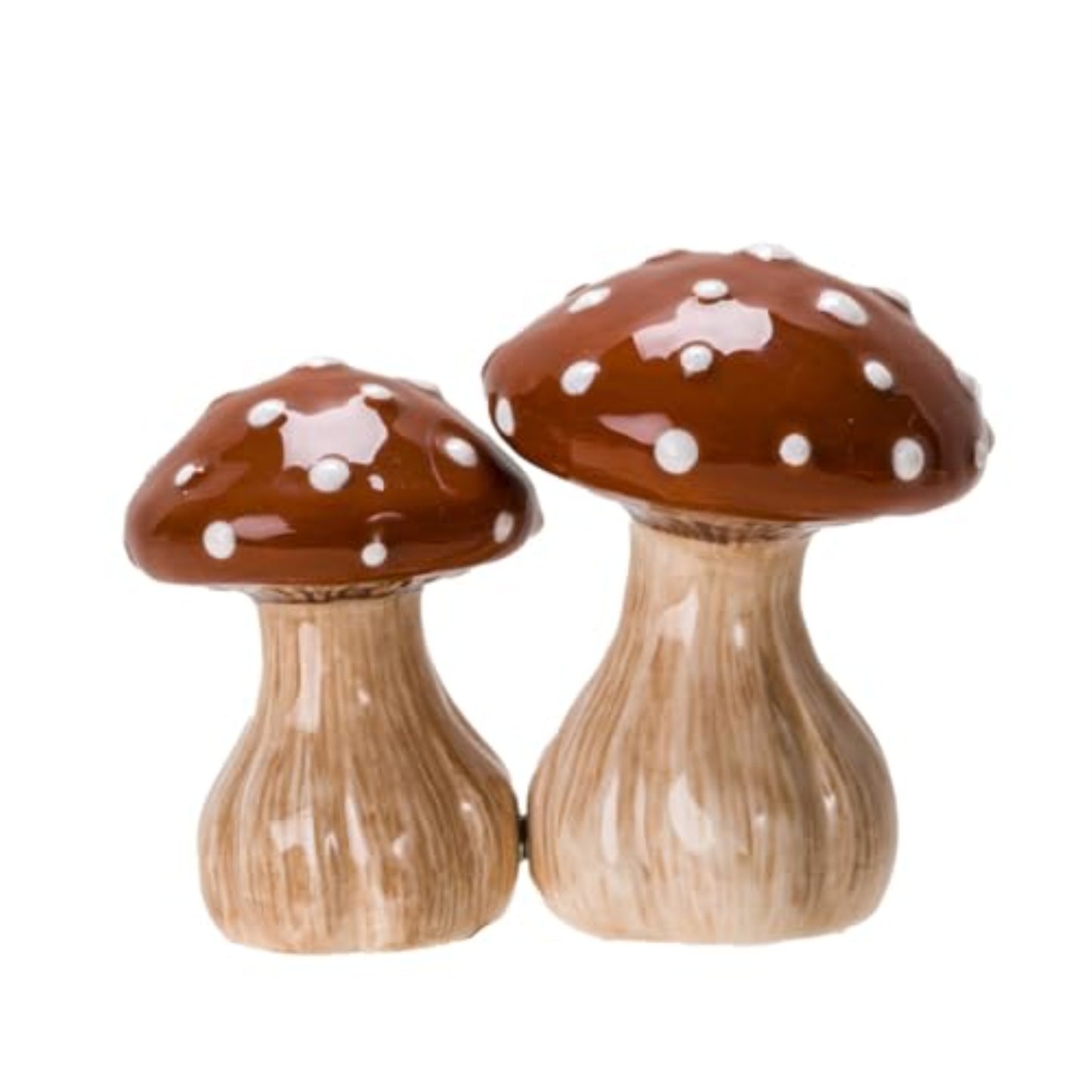 Autumn Harvest Mushroom Ceramic Magnetic Salt and Pepper Shaker Set