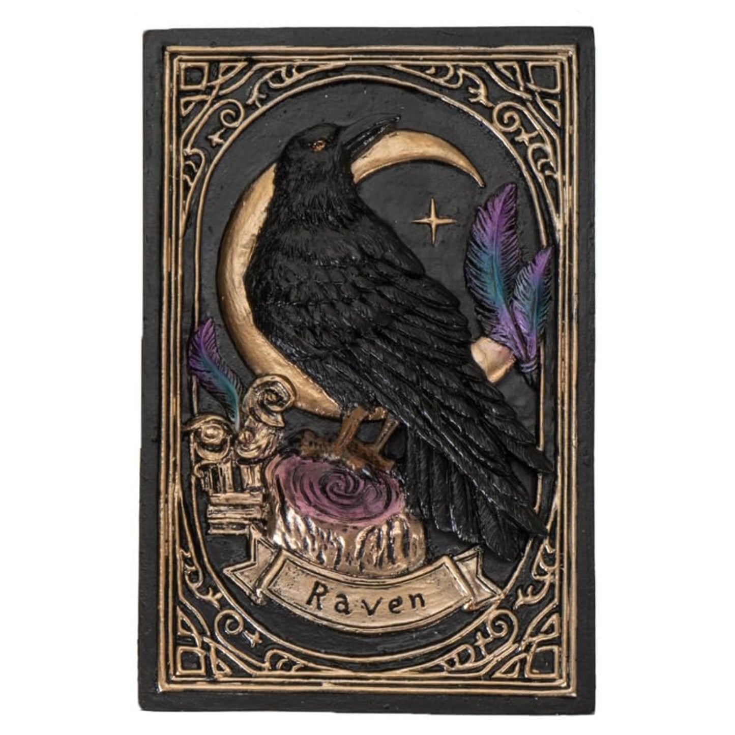 Raven Tarot Box with Moon and Feather Design Ideal for Tarot Cards Jewelry or Keepsake Storage Gothic Home Decor