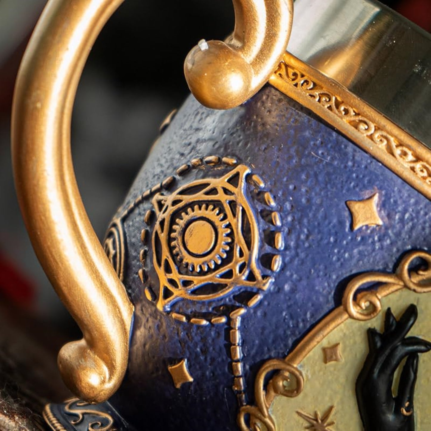 Tarot Tea Cup 8 floz Resin And Stainless Steel Mug with Mystical Symbols Ideal for Coffee Tea Drinks