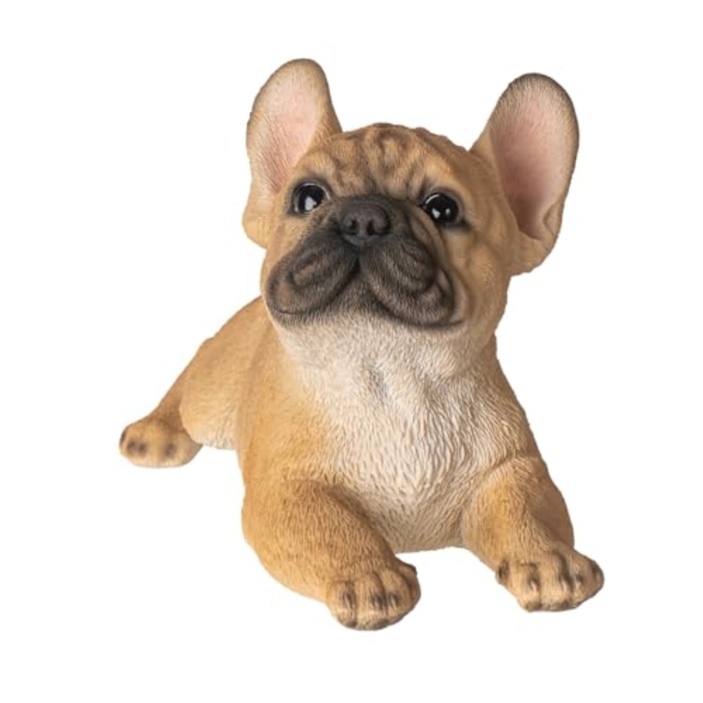 Playful French Bulldog Figurine Realistic Tan Frenchie Dog Statue 8 inches Long