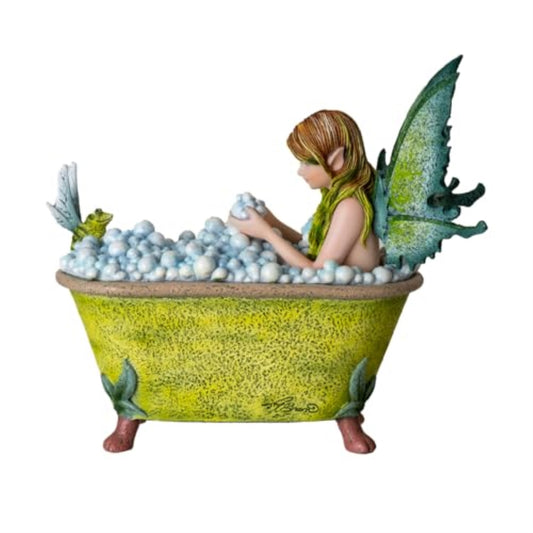 Enchanting Frog Fairy Gossiping with Fairy in Bubble Bath Figurine 7.5 Inch Length by Amy Brown Fantasy Art