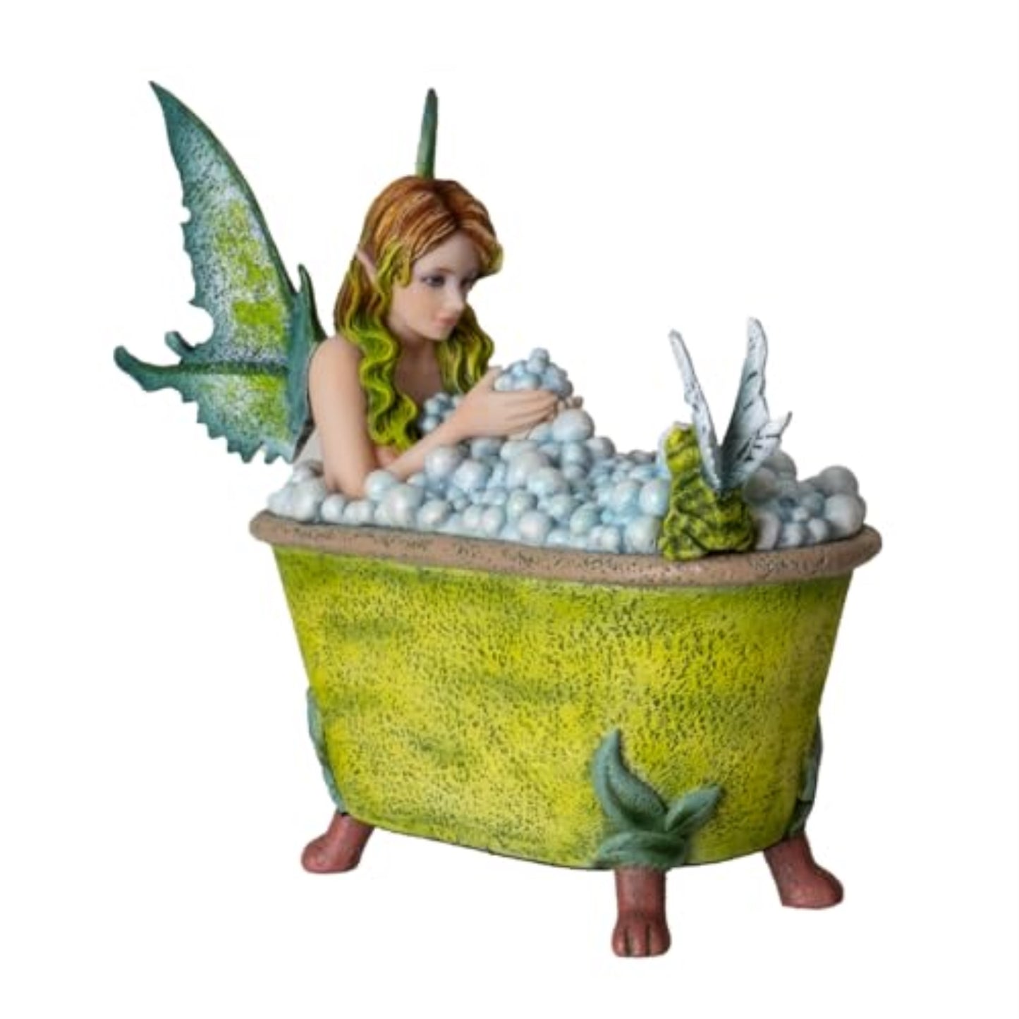 Enchanting Frog Fairy Gossiping with Fairy in Bubble Bath Figurine 7.5 Inch Length by Amy Brown Fantasy Art