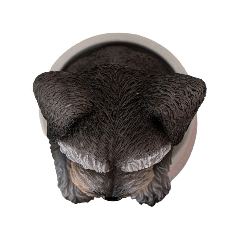 Mini Schnauzer in Pot Realistic Form Figurine 6 inch