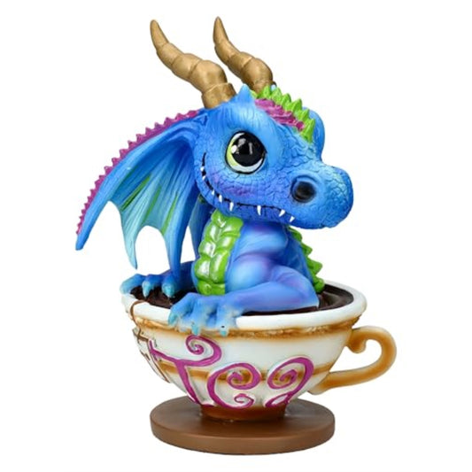 Ruth Thompson Cup of Tea Blue Dragon Figurine 6.1 inches