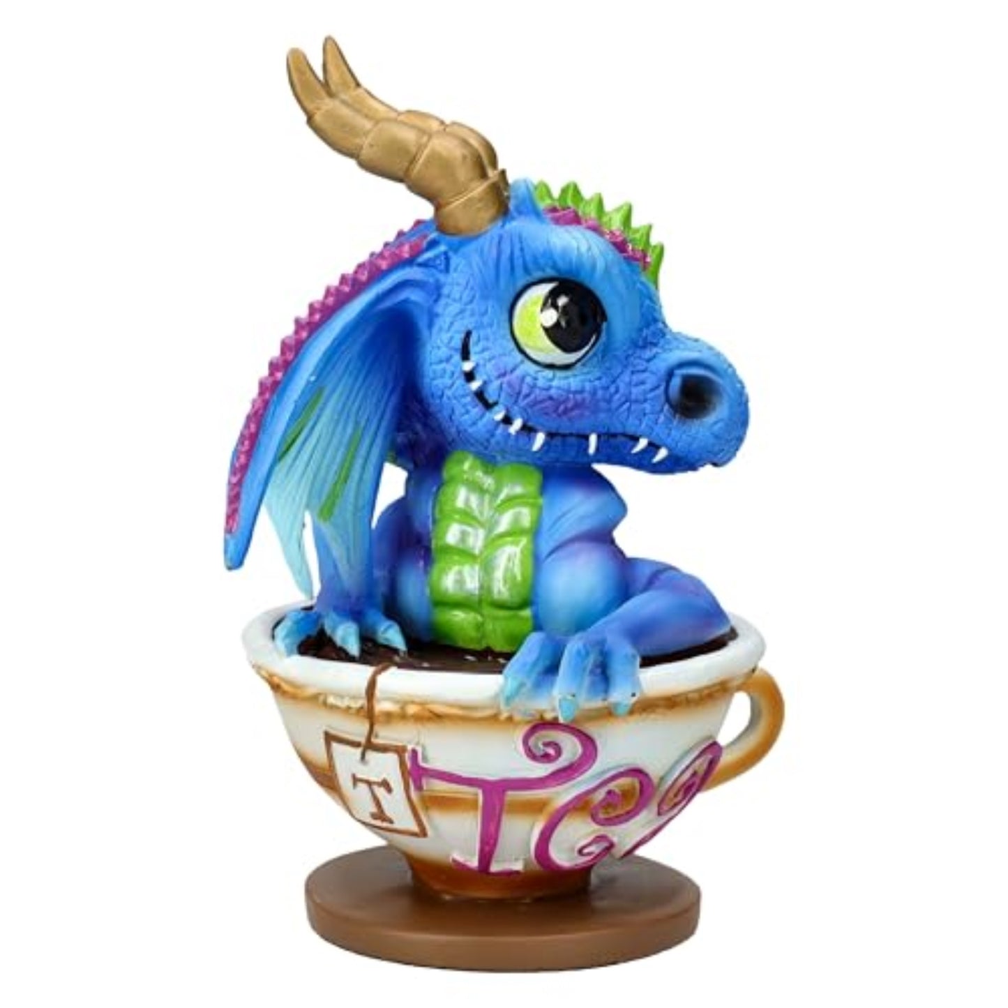 Ruth Thompson Cup of Tea Blue Dragon Figurine 6.1 inches