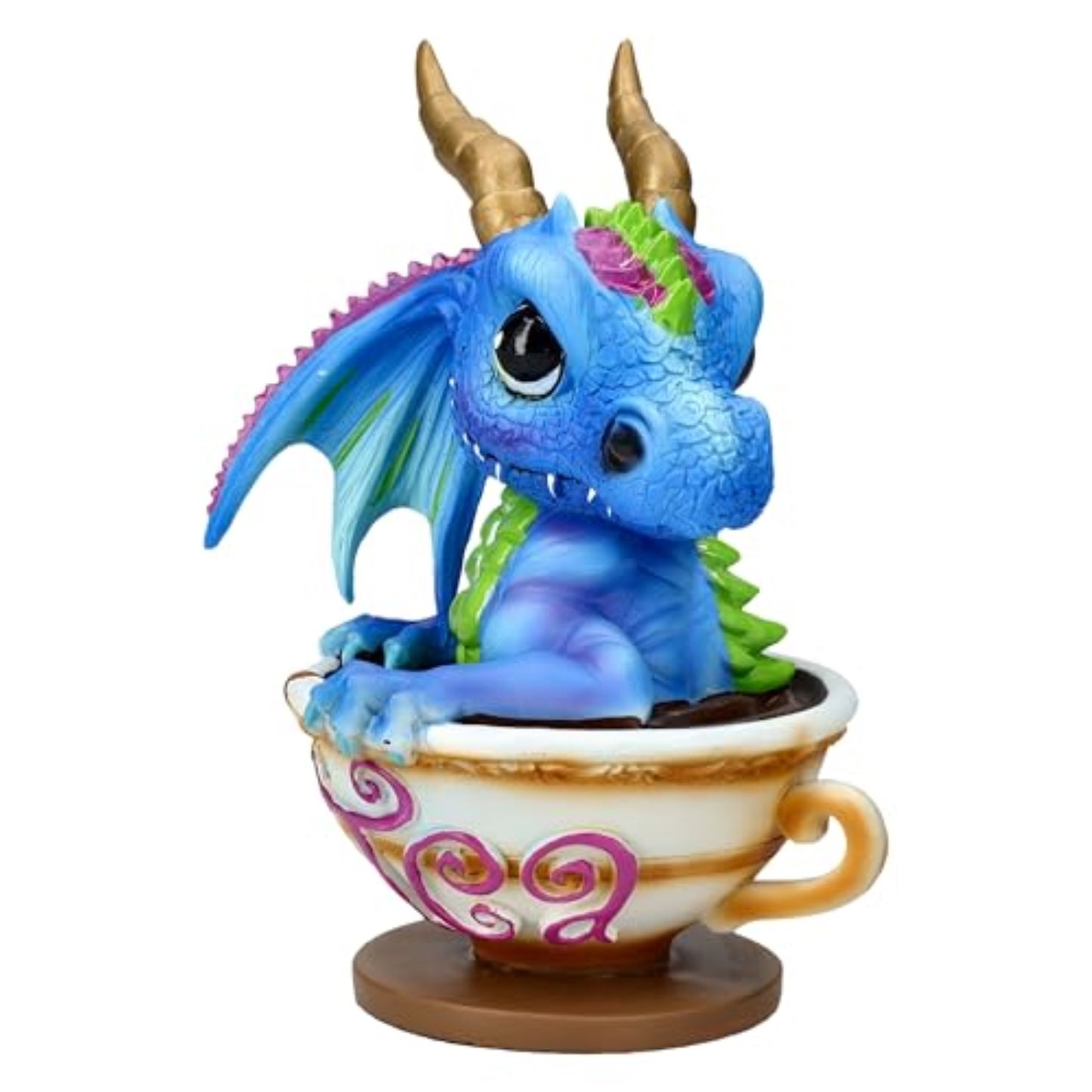 Ruth Thompson Cup of Tea Blue Dragon Figurine 6.1 inches