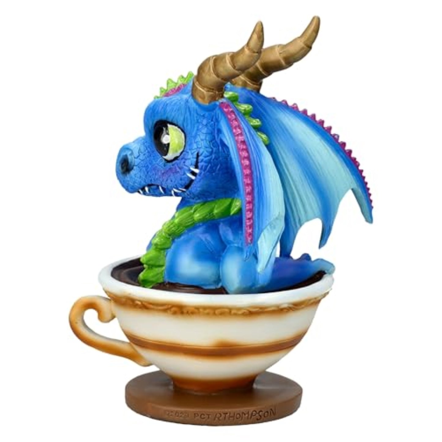 Ruth Thompson Cup of Tea Blue Dragon Figurine 6.1 inches