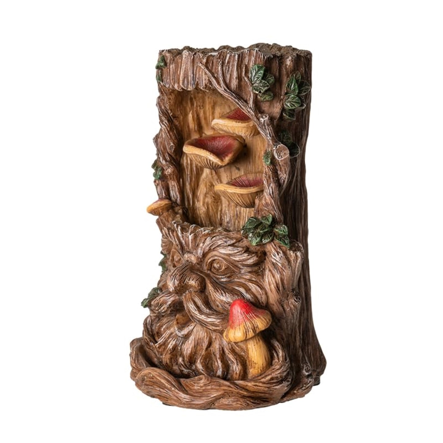 Greenman Backflow Incense Burner with LED Light Nature Inspired Tree of Life Spirit Design 6 Inches Tall