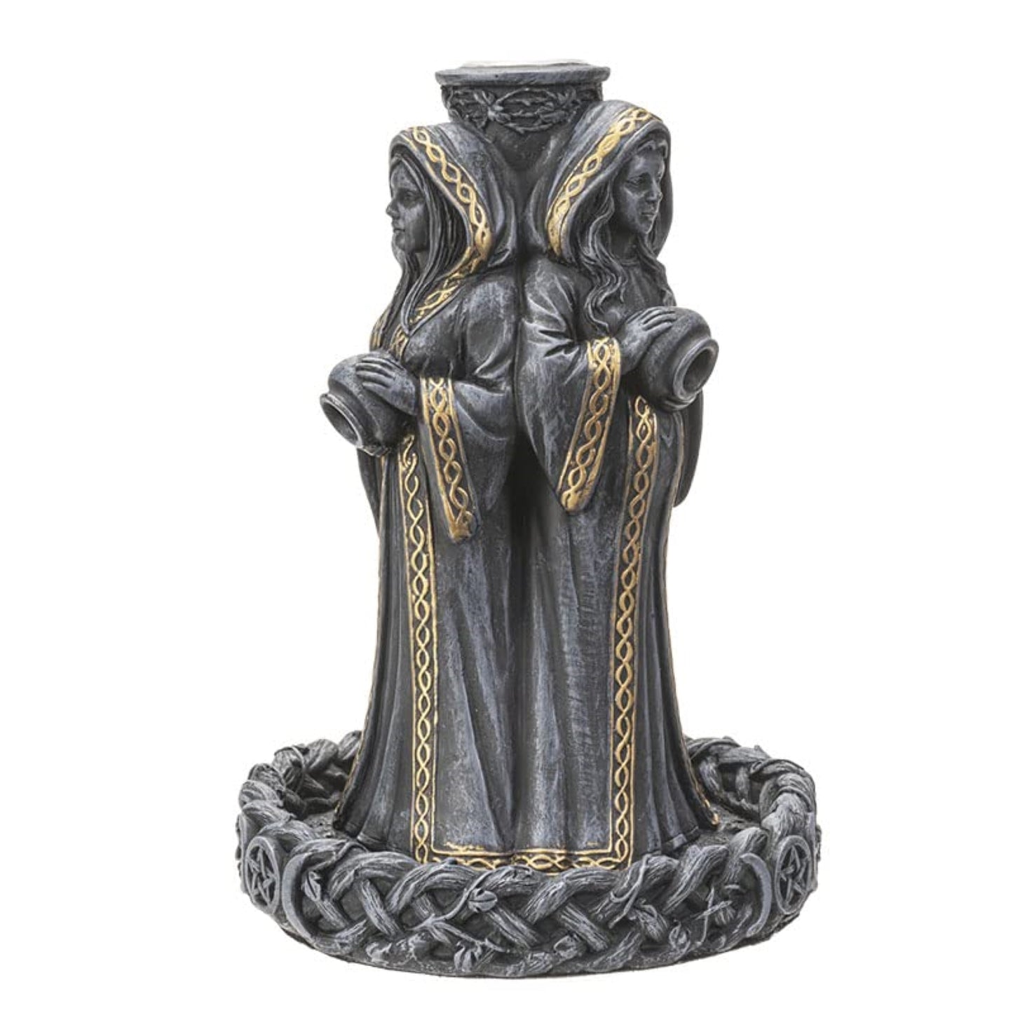 Mother Maiden Crone Backflow Resin Incense Burner 9.25 inch Height