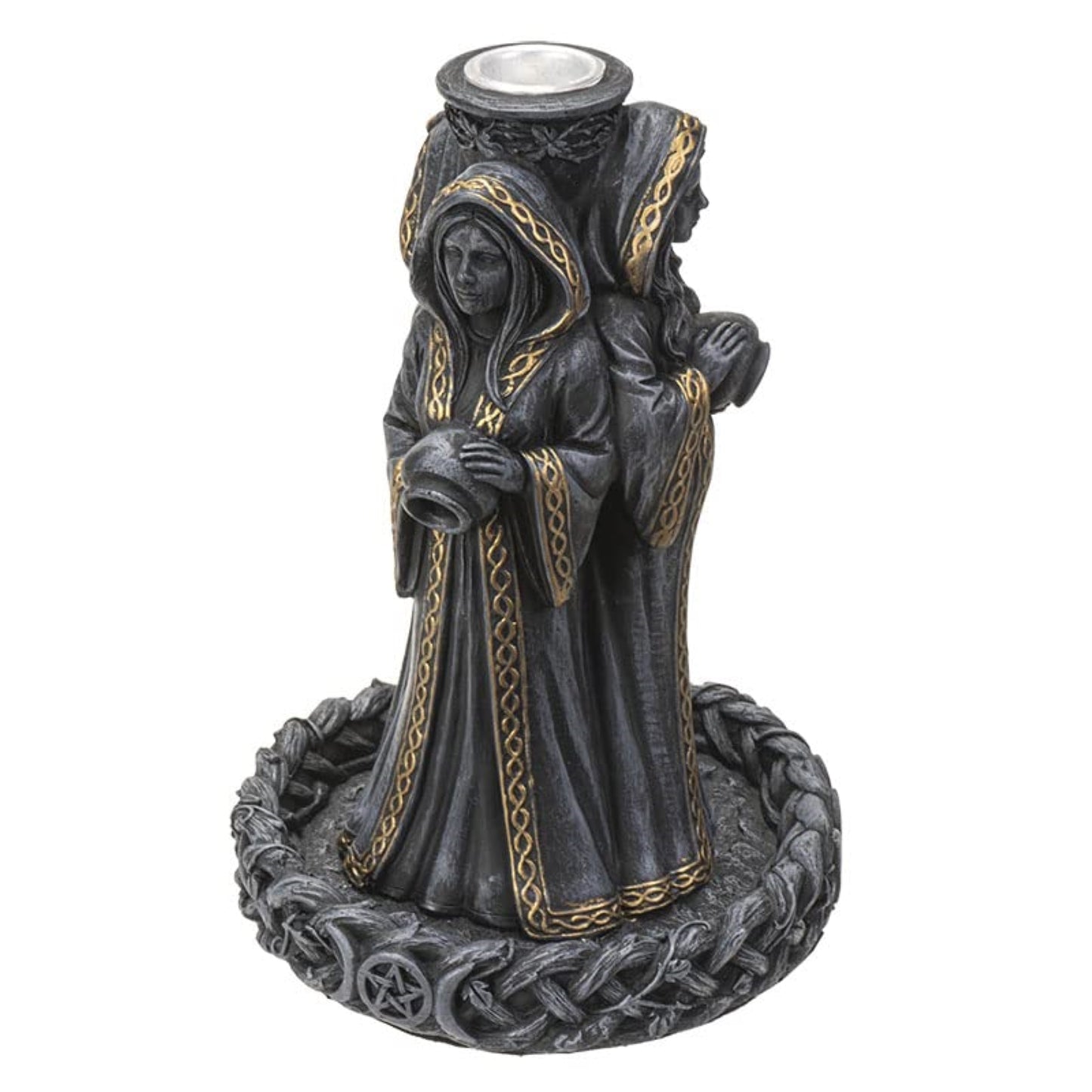 Mother Maiden Crone Backflow Resin Incense Burner 9.25 inch Height