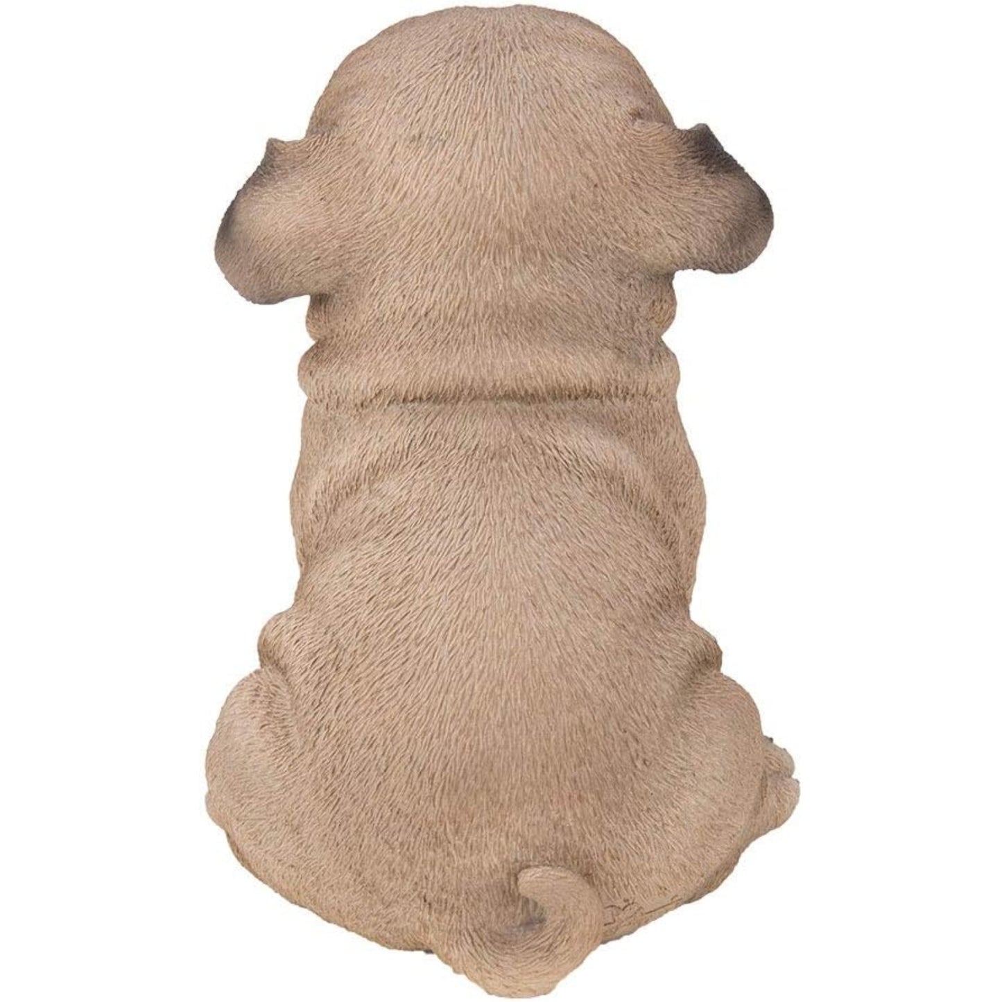 Realistic Animal Sitting Pug Puppy Collectible Home Decor Figurine 5.7 Inch Brown