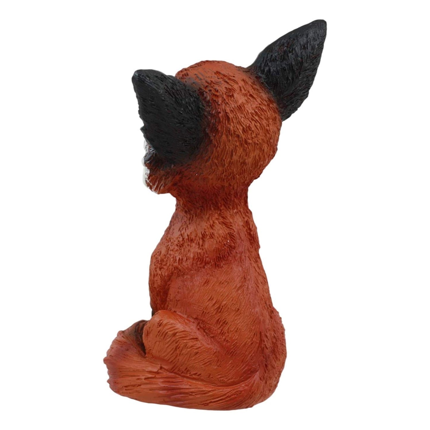 Teehee Brown and Black Smiling Fox Themed Decorative Figurine 4.25 inch