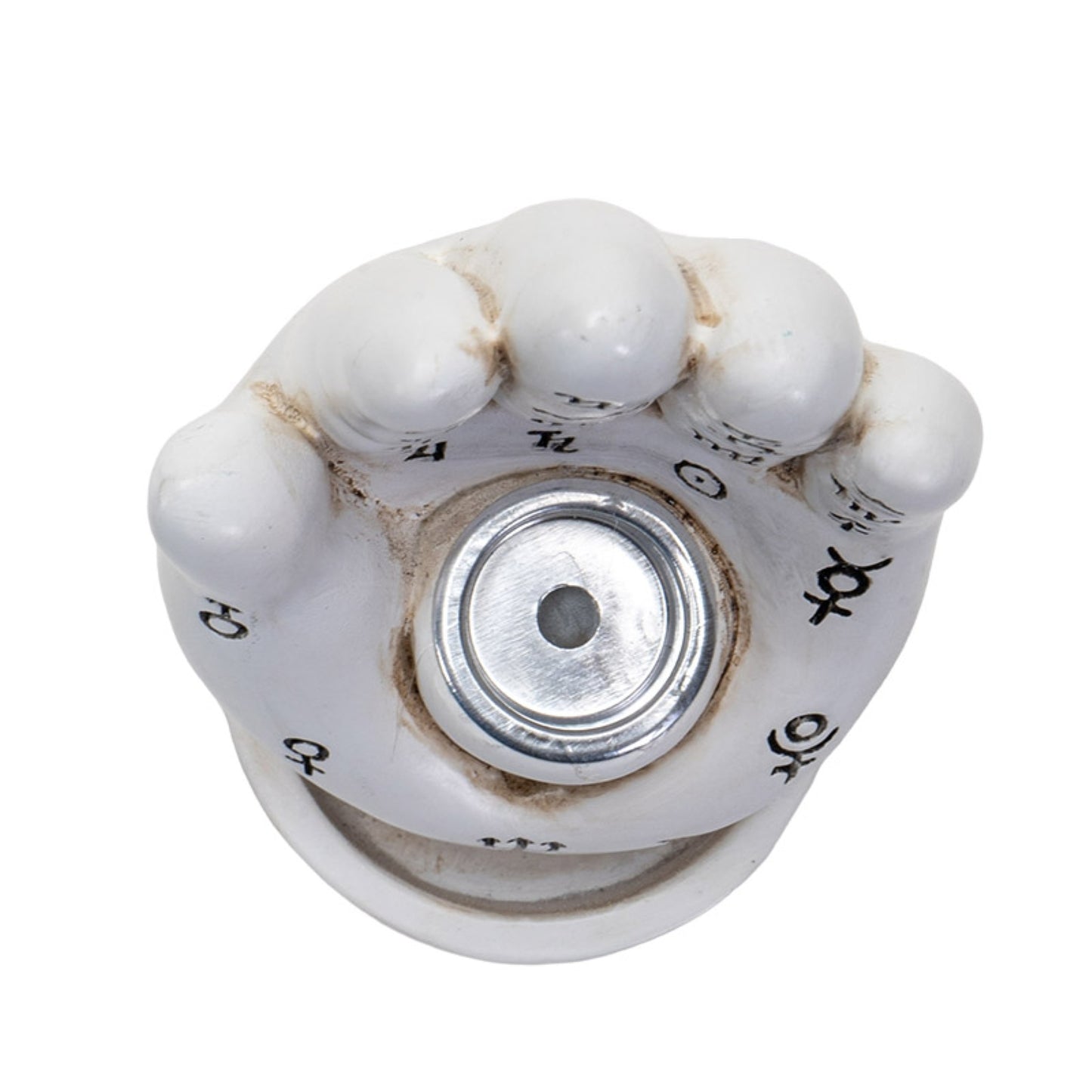 White Palmistry Hand Backflow Incense Burner 4.7 inch