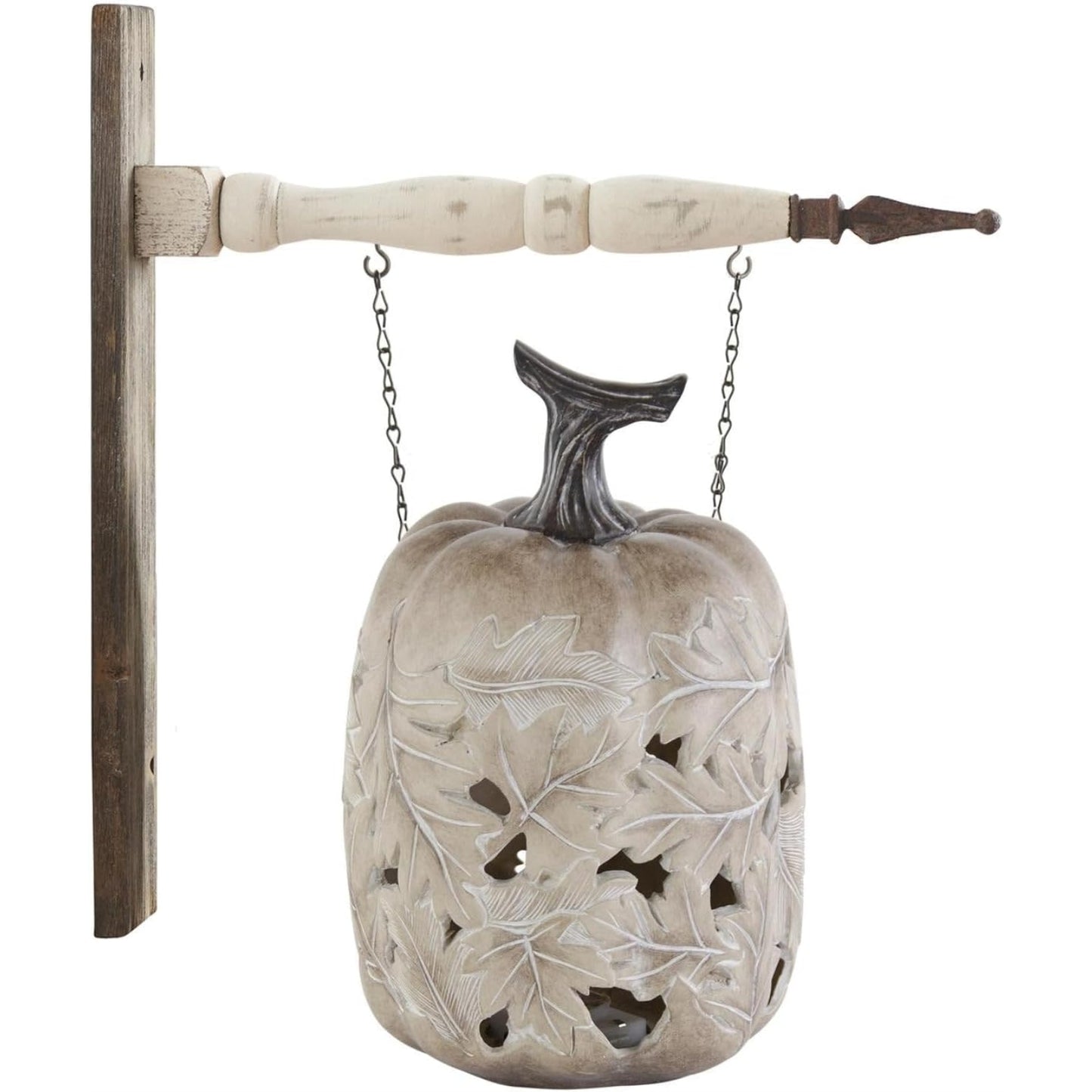 K&K Interiors LED Pumpkins with Maple Leaf Cutout Arrow Replacement Sign 11 inch Height - Arrow Sold Separately