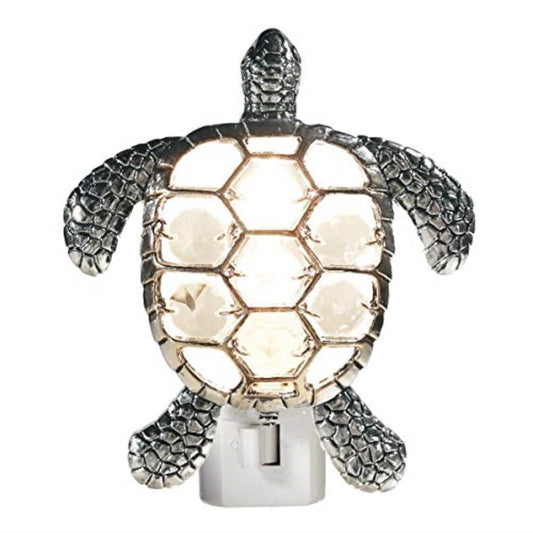 Sea Turtle Zinc Swivel Plug In Night Light 4.25 inch