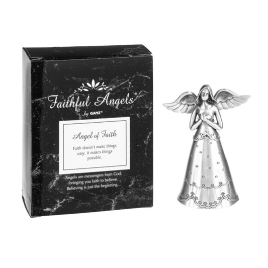 Ganz Silver Faithful Angel of Faith Zinc Figurine 3.6 Inch