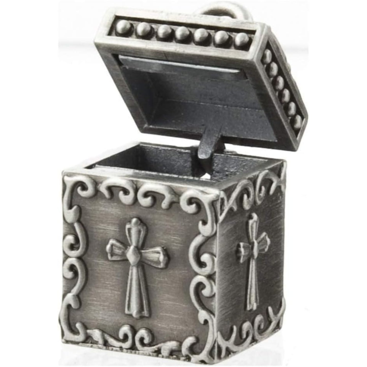Ganz Silver The Three Angels Miniature Metal Prayer Box and Charms 1 inch