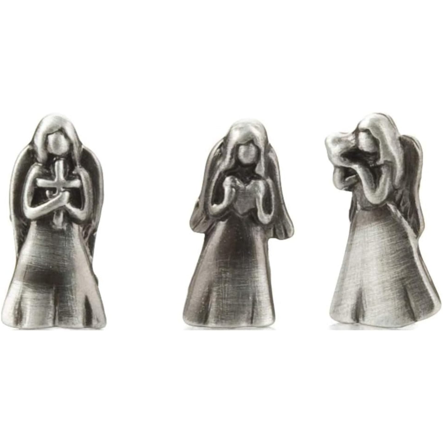 Ganz Silver The Three Angels Miniature Metal Prayer Box and Charms 1 inch