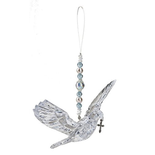 Crystal Expressions Hanging Dove with Cross Acrylic Tree Ornament