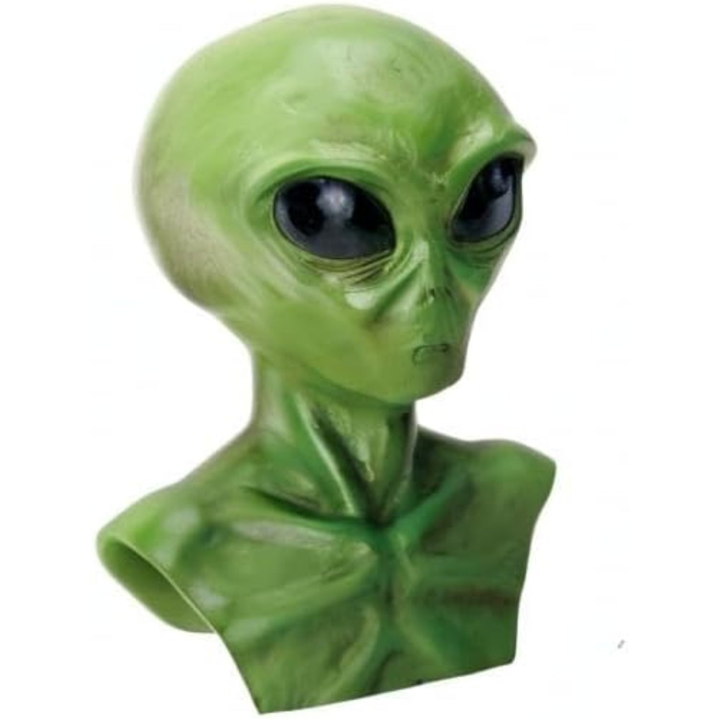 Bright Green Extraterrestrial Alien Head Bust Figurine Display 4 inch