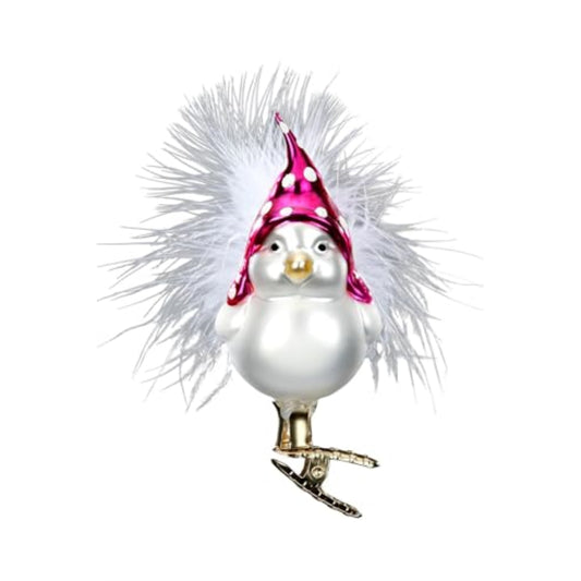 Inge Glas Sweet Feathers Clip on Bird German Glass Christmas Ornament FREE BOX