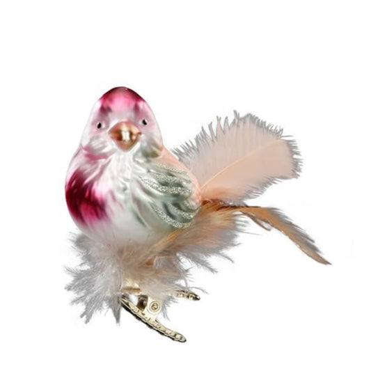 Inge Glas Gentle Feathers Clip-on Bird German Glass Christmas Tree Ornament FREE BOX