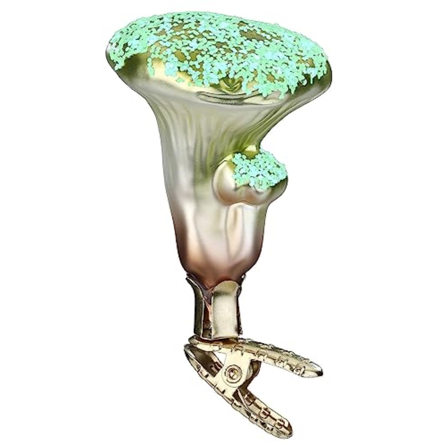 Inge Glas Mushroom Chanterelle German Glass Christmas Ornament FREE BOX