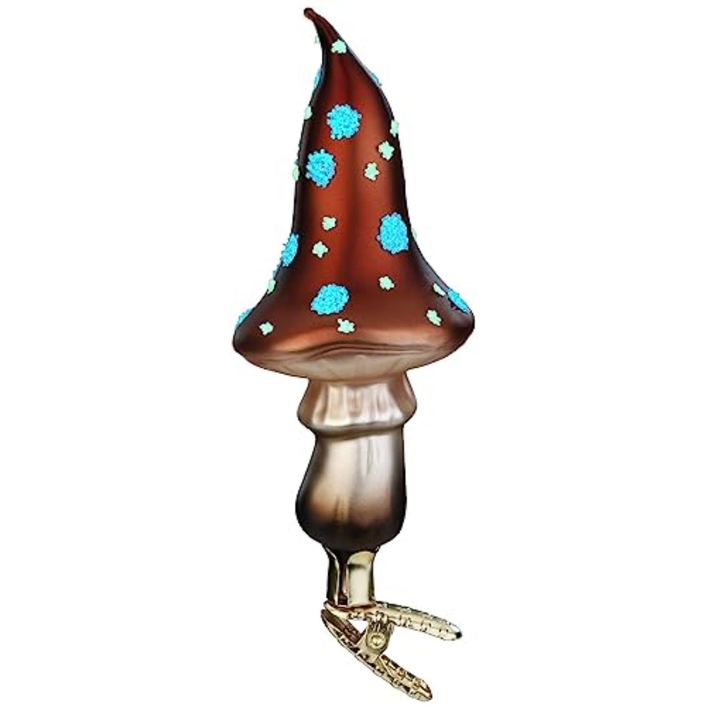 Inge Glas Colorful Mushroom German Glass Christmas Ornament FREE BOX