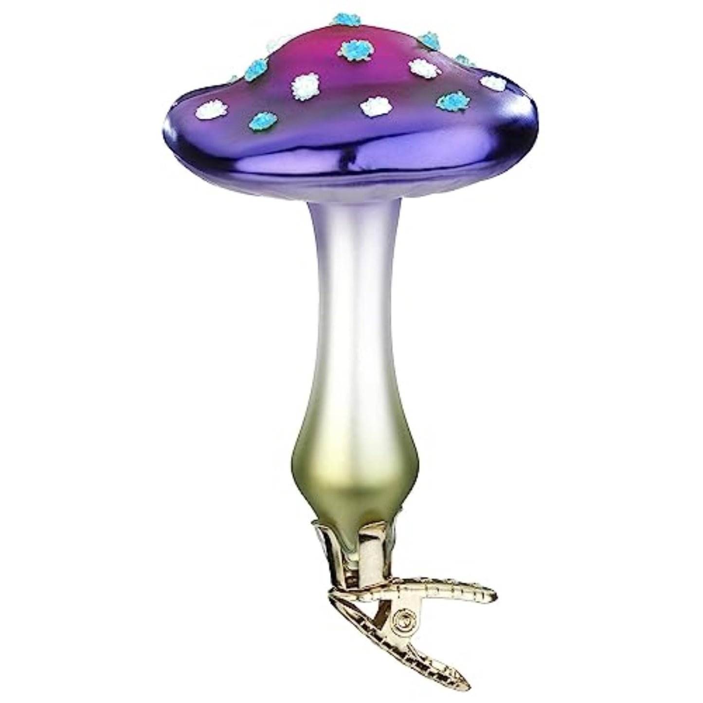 Inge Glas Mushroom Laccaria German Glass Christmas Ornament FREE BOX