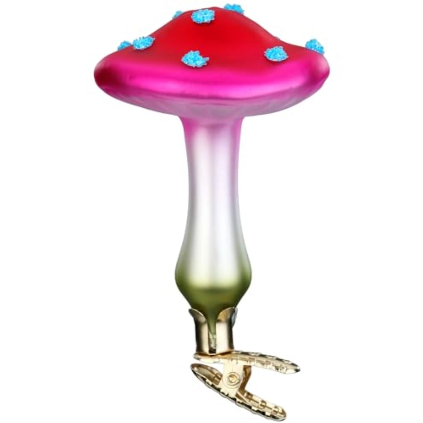 Inge Glas Clip-on Misty Veil Mushroom German Glass Christmas Ornament FREE BOX