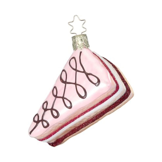 Inge Glas Pink Cake Magic German Glass Christmas Tree Ornament FREE BOX