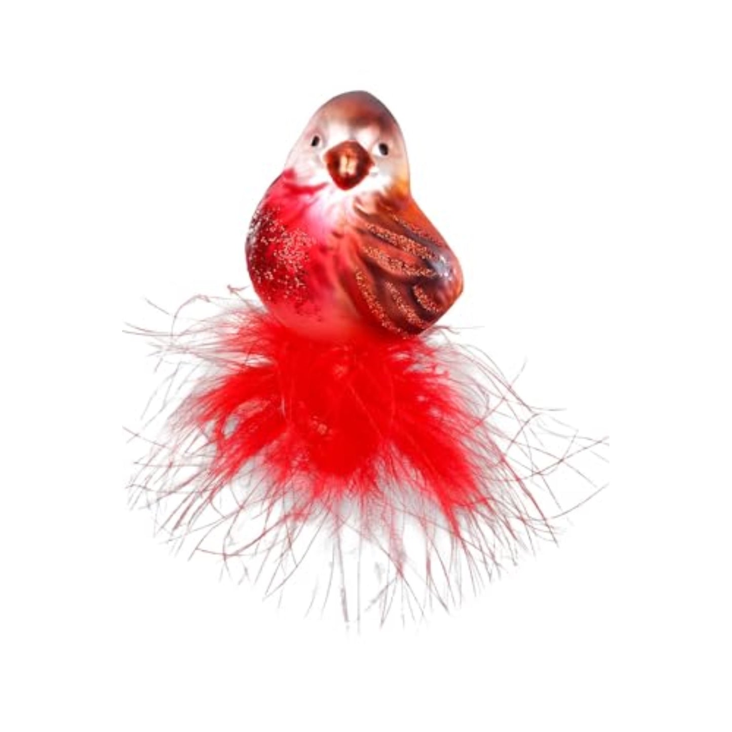 Inge Glas Common Redpoll Clip-on German Glass Christmas Tree Ornament FREE BOX