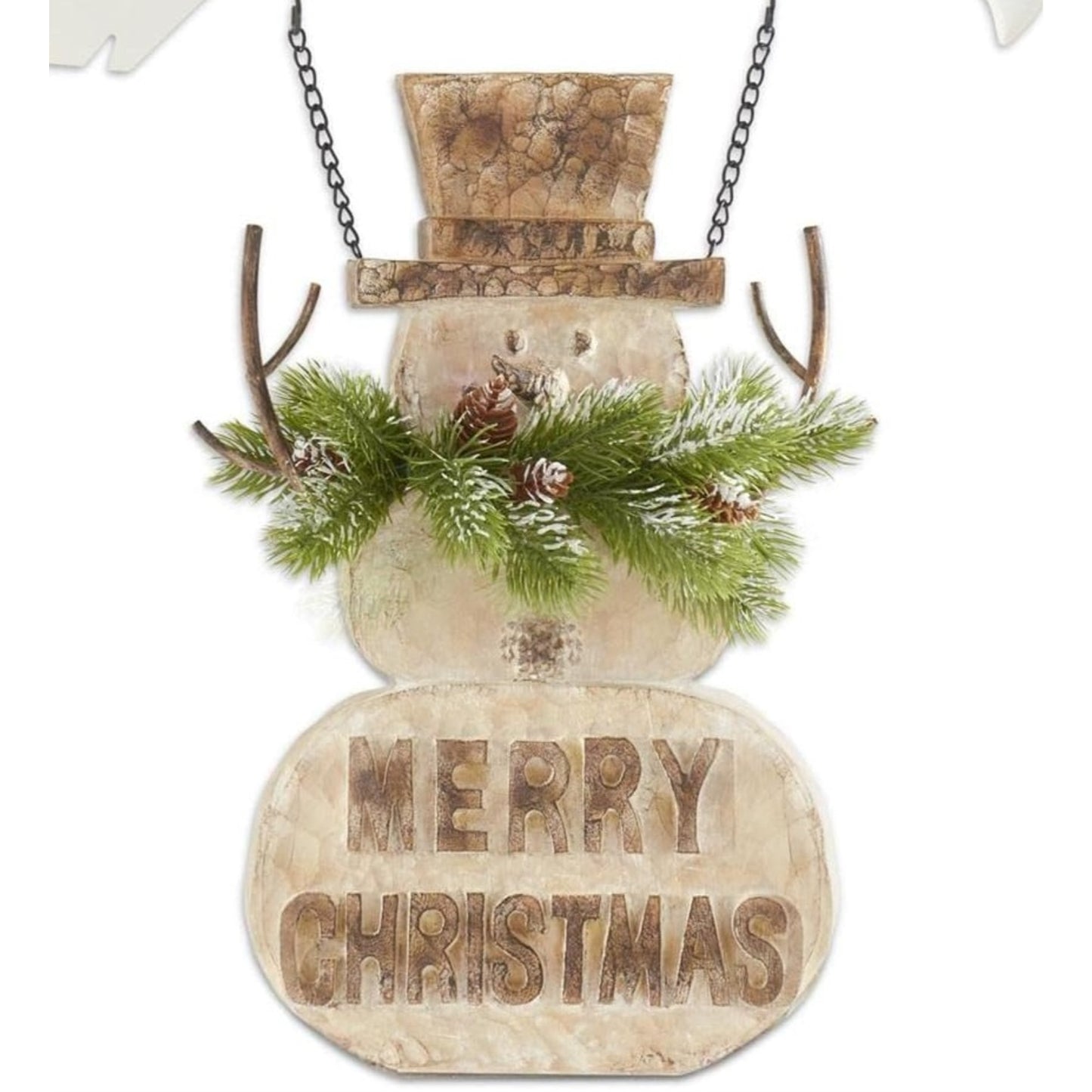 K&K Interiors Merry Christmas Double-Sided Snowman Arrow Replacement Sign 13 inch - Arrow Sold Separately
