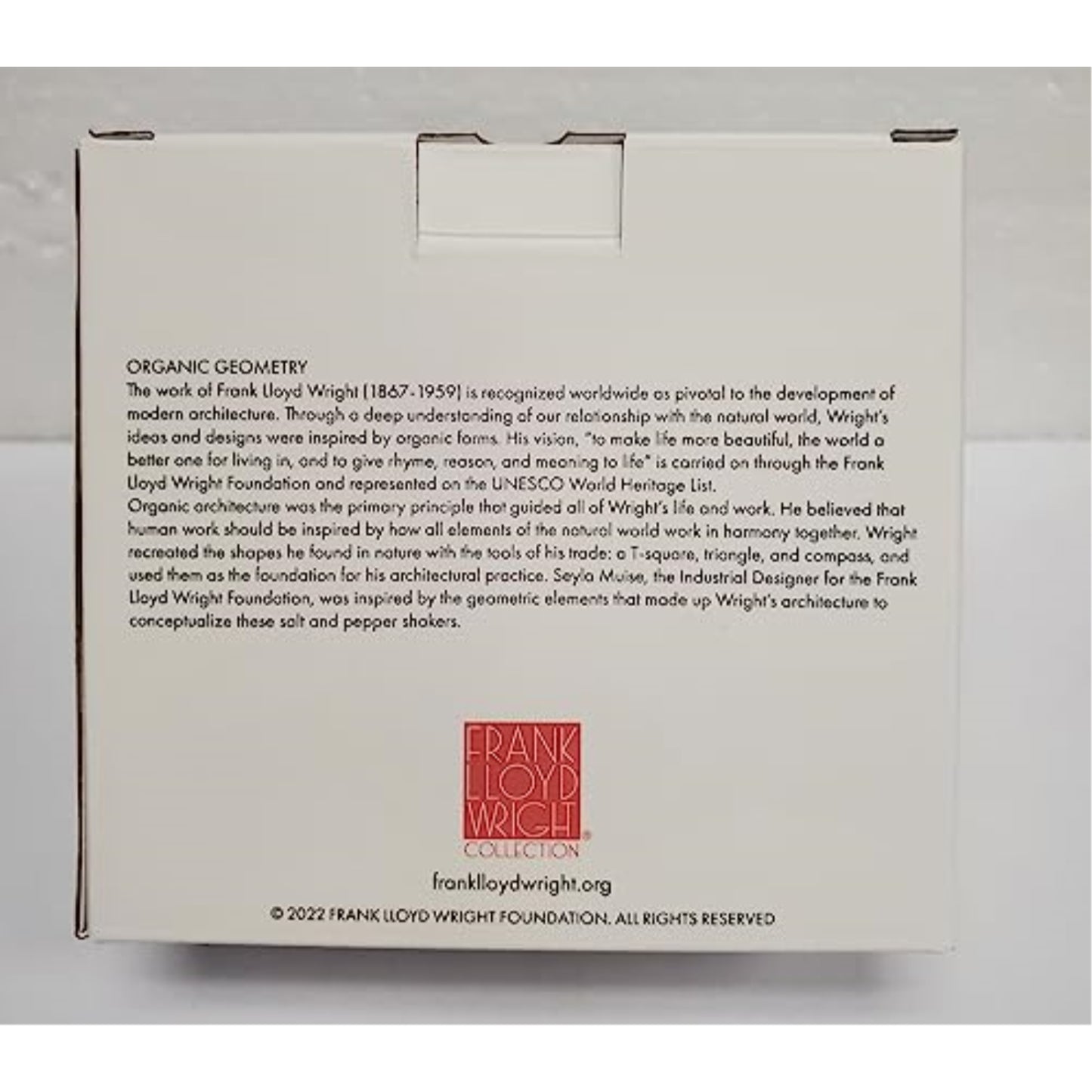 Frank Lloyd Wright Imperial Hotel Oya Stone Ceramic Salt and Pepper Shaker Set