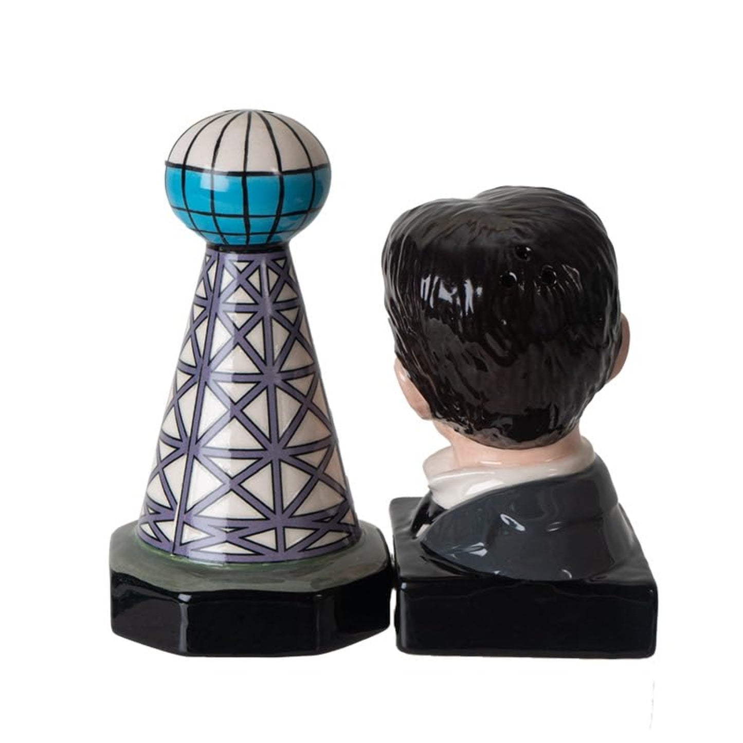 Nikola Tesla Inspired Ceramic Salt and Pepper Shaker Set Tesla and Tower