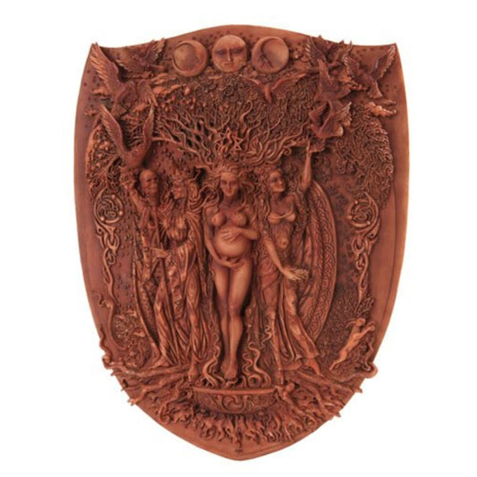 Pagan Wiccan Triple Goddess Mother Maiden Crone Wall Plaque 11 x 14.5 inch