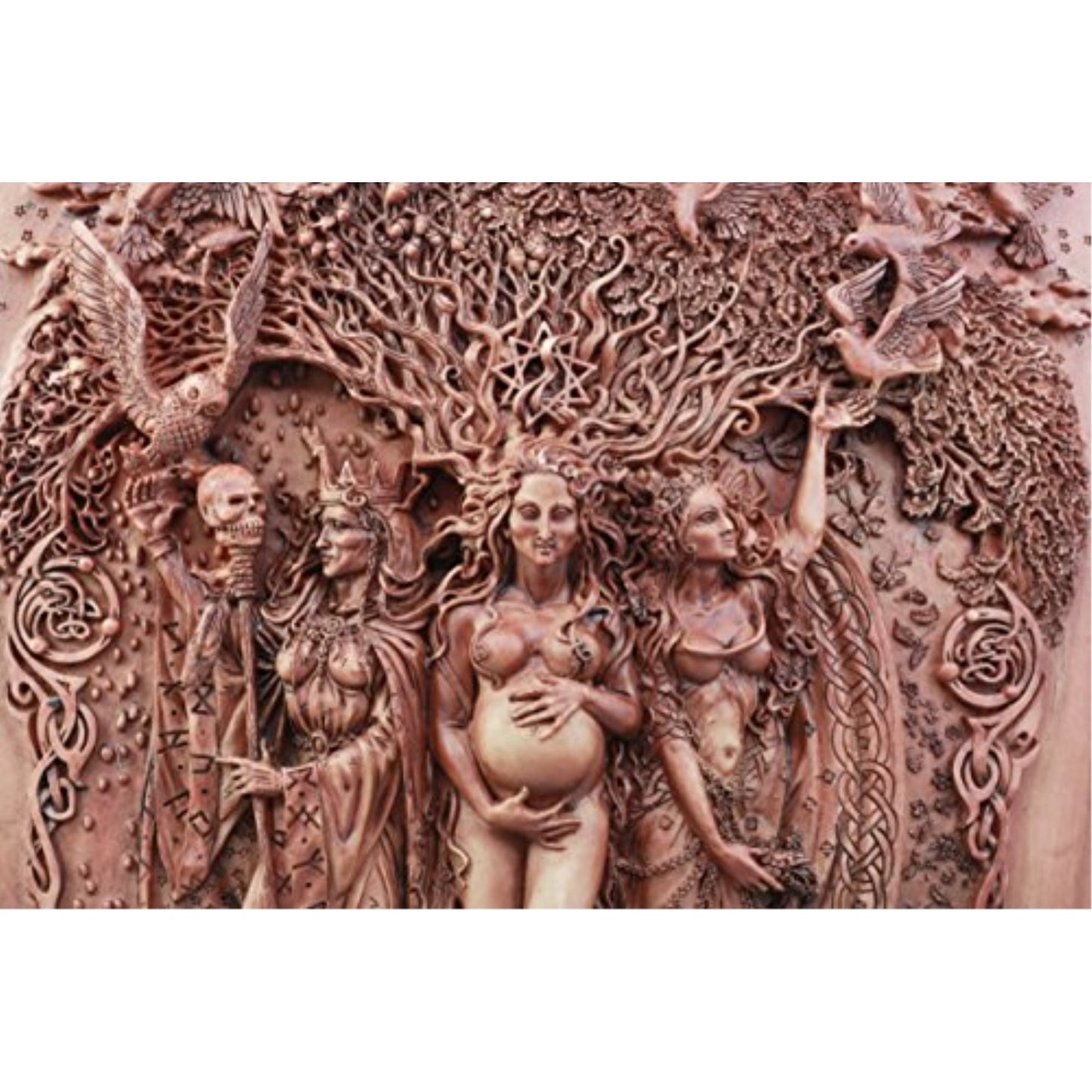 Pagan Wiccan Triple Goddess Mother Maiden Crone Wall Plaque 11 x 14.5 inch