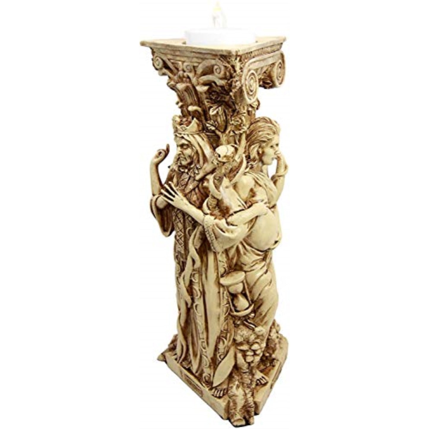 Triple Goddess Mother Maiden Crone Tea Light Candle Holder Stand 10 Inch