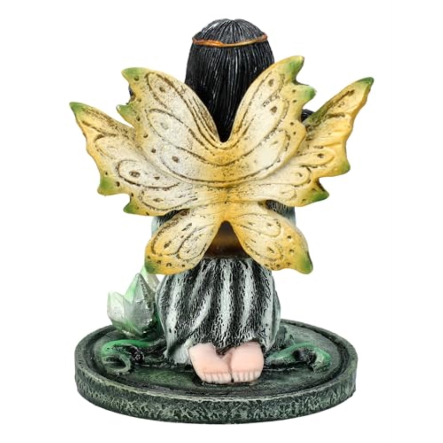 3 inch Green Crystal Fairy Figurine with Mystical Orb and Crystal Accents Small Fairy Statue