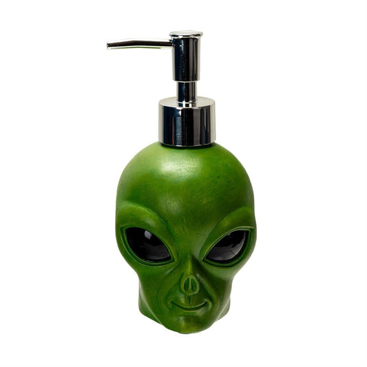 Green Alien Head Resin Soap Dispenser 6.5 inch