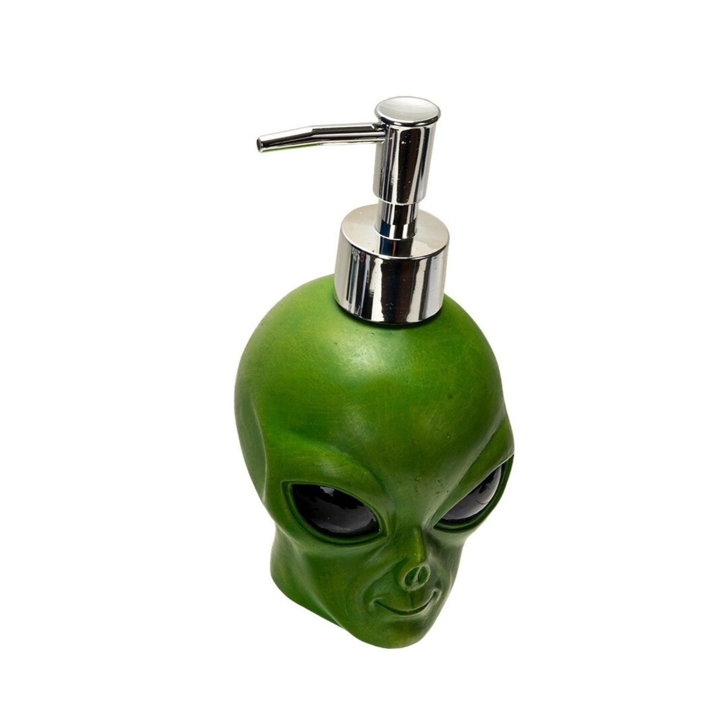 Green Alien Head Resin Soap Dispenser 6.5 inch